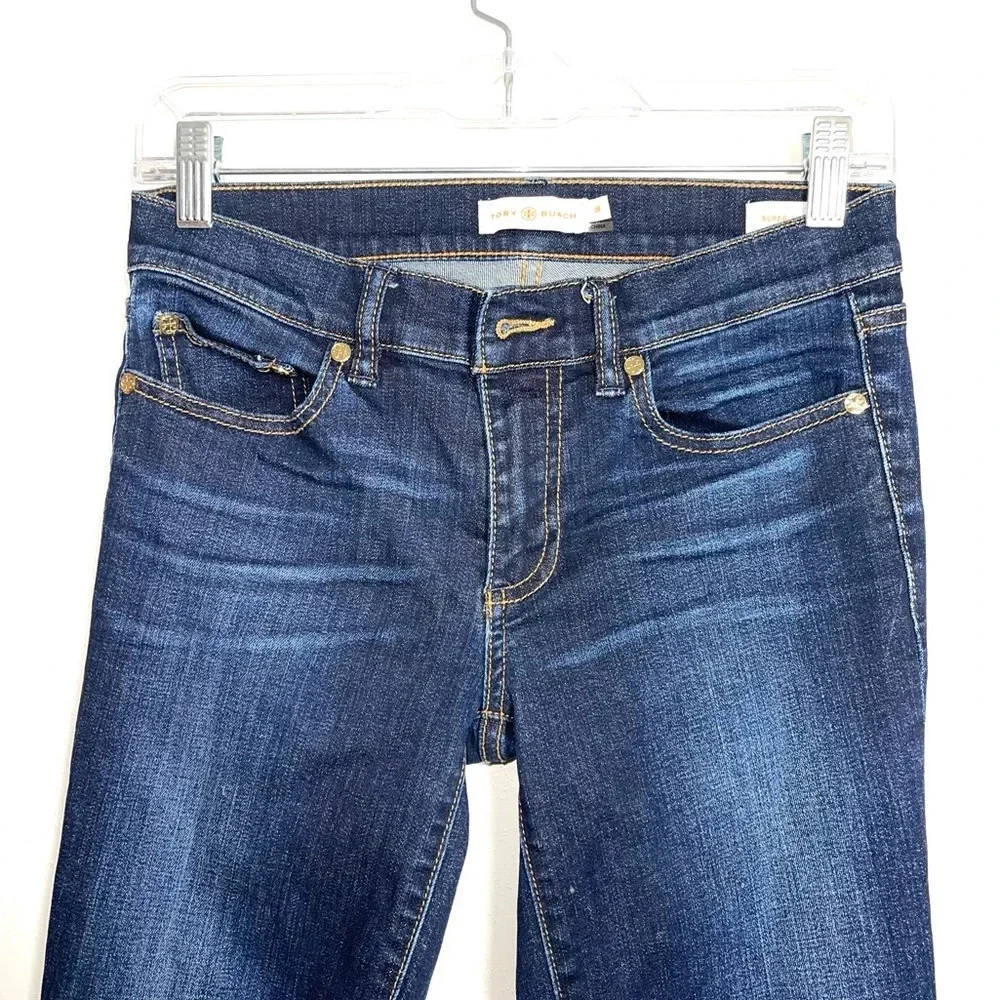 Tory Burch Dark Wash Low Rise Super Skinny Jeans 26 Women’s
